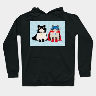 Fred and Henry, Superhero Cats in Masks and Capes Hoodie